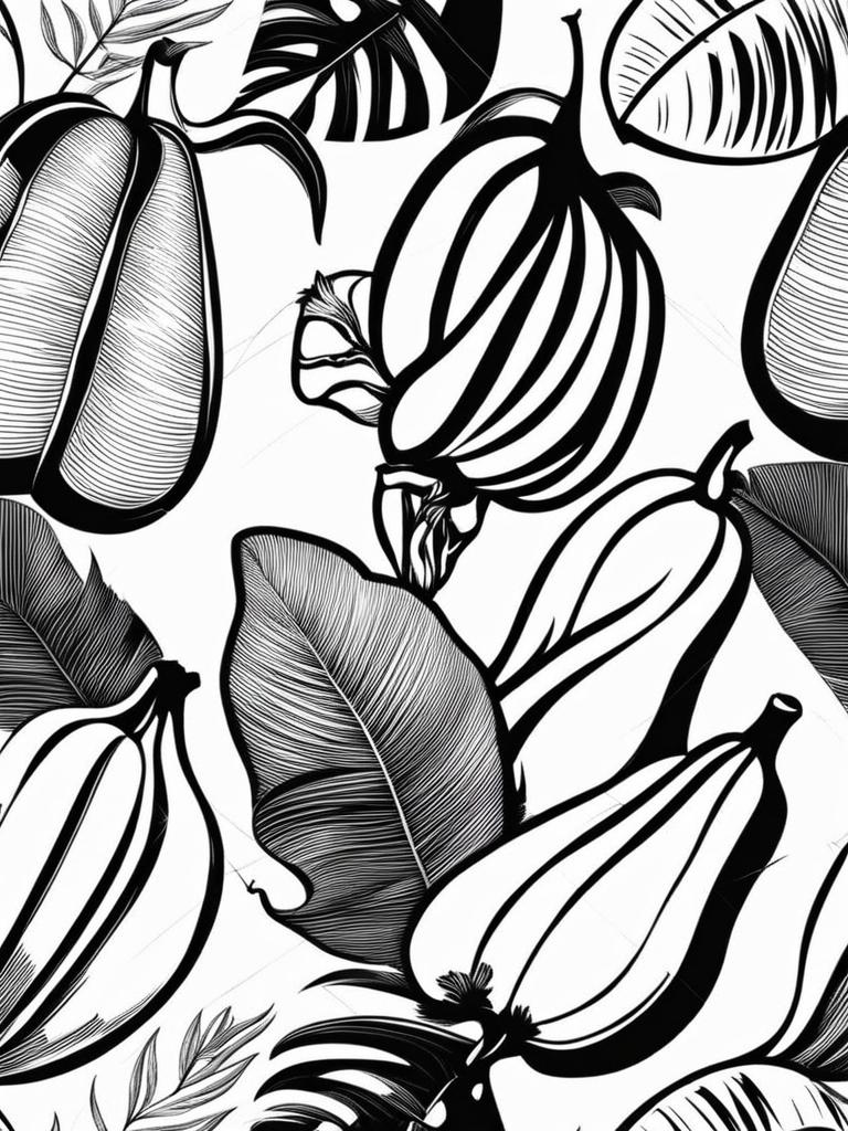 banana clipart black and white - a tropical delight. 