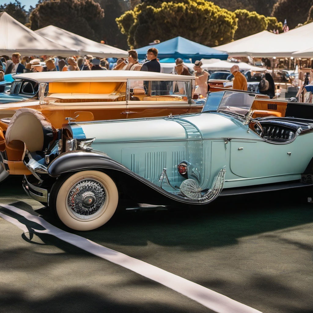 Vintage Car Wallpaper - Vintage Car Show in Pebble Beach, California  wallpaper style, intricate details, patterns, splash art, light colors