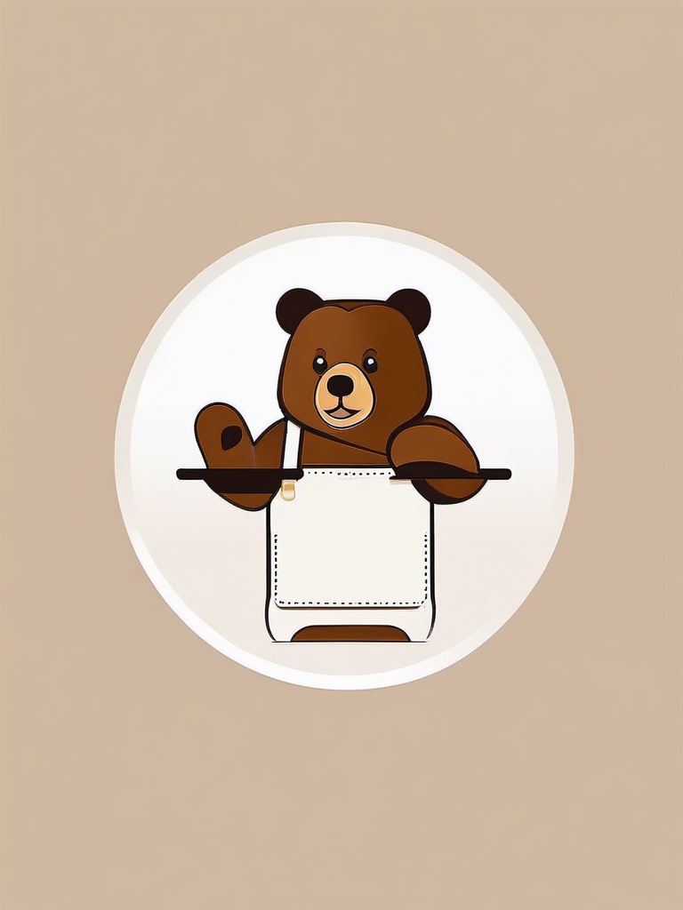 Baker's Bear  minimalist design, white background, professional color logo vector art