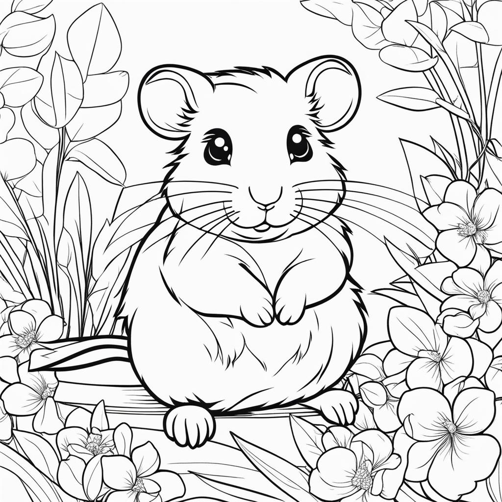 hamsters cute animals coloring page 