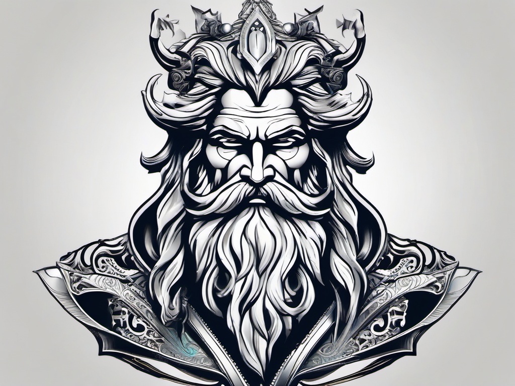 Zeus Hades Poseidon Tattoo - Capture the essence of the ruling triumvirate with a tattoo featuring Zeus, Hades, and Poseidon in a cohesive and powerful design.  simple color tattoo, white background