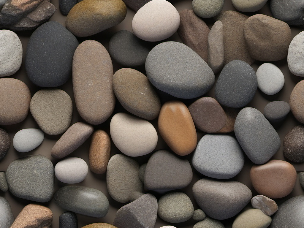 Garden stones with an earthy, natural surface and muted hues top view, product photoshoot realistic background, hyper detail, high resolution