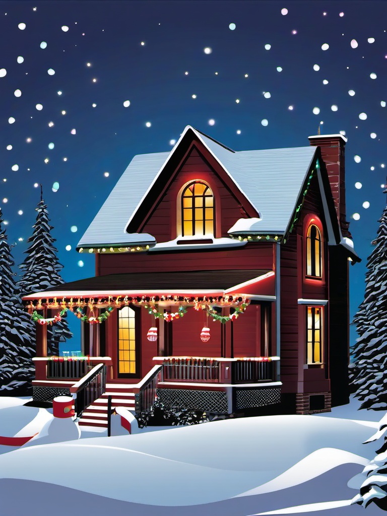 Christmas Lights clipart - Christmas lights on a house  