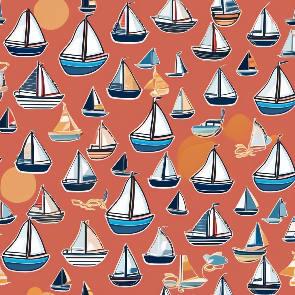 Sailboat Emoji Sticker - Nautical voyage, , sticker vector art, minimalist design