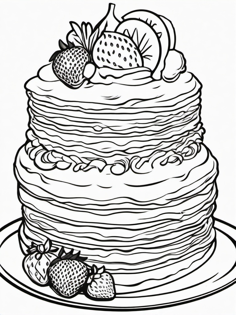 Food Coloring Pages - Strawberry shortcake with whipped cream  simple coloring pages