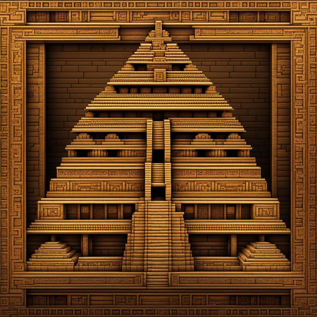 aztec pyramid adorned with intricate carvings - minecraft house ideas minecraft block style