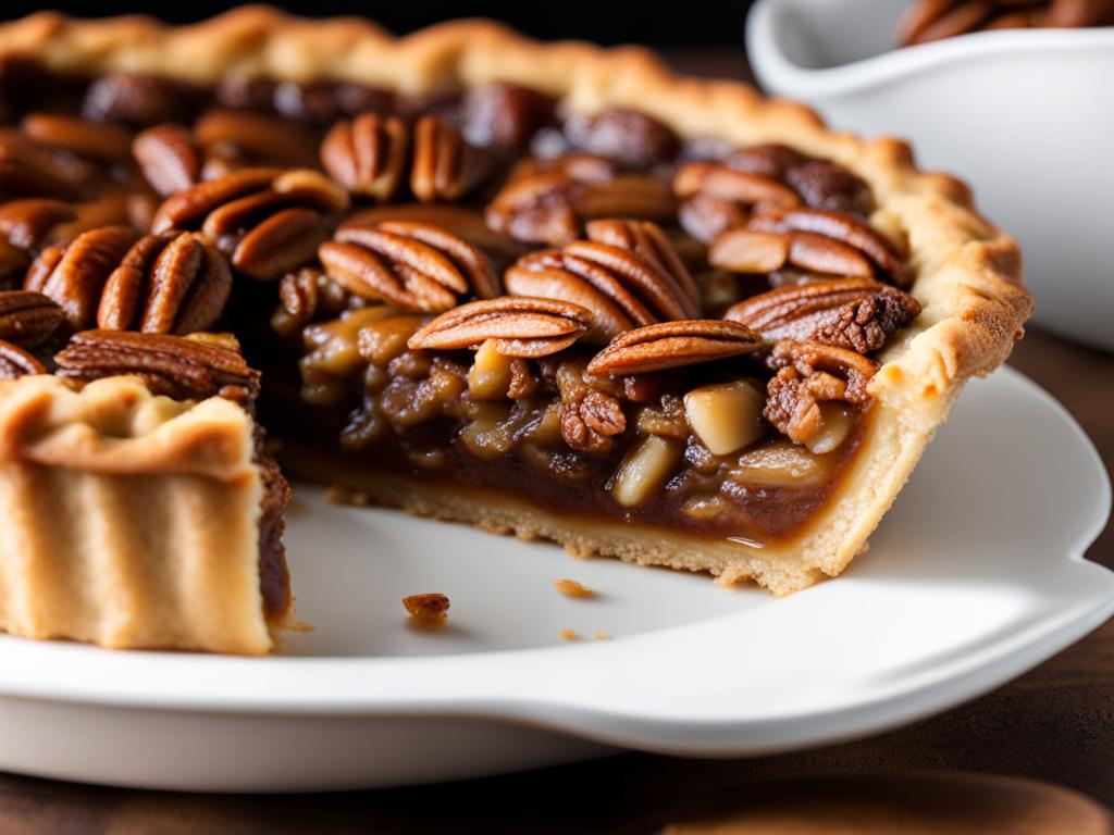 pecan pie with a rich, gooey filling made from pecans and brown sugar. 