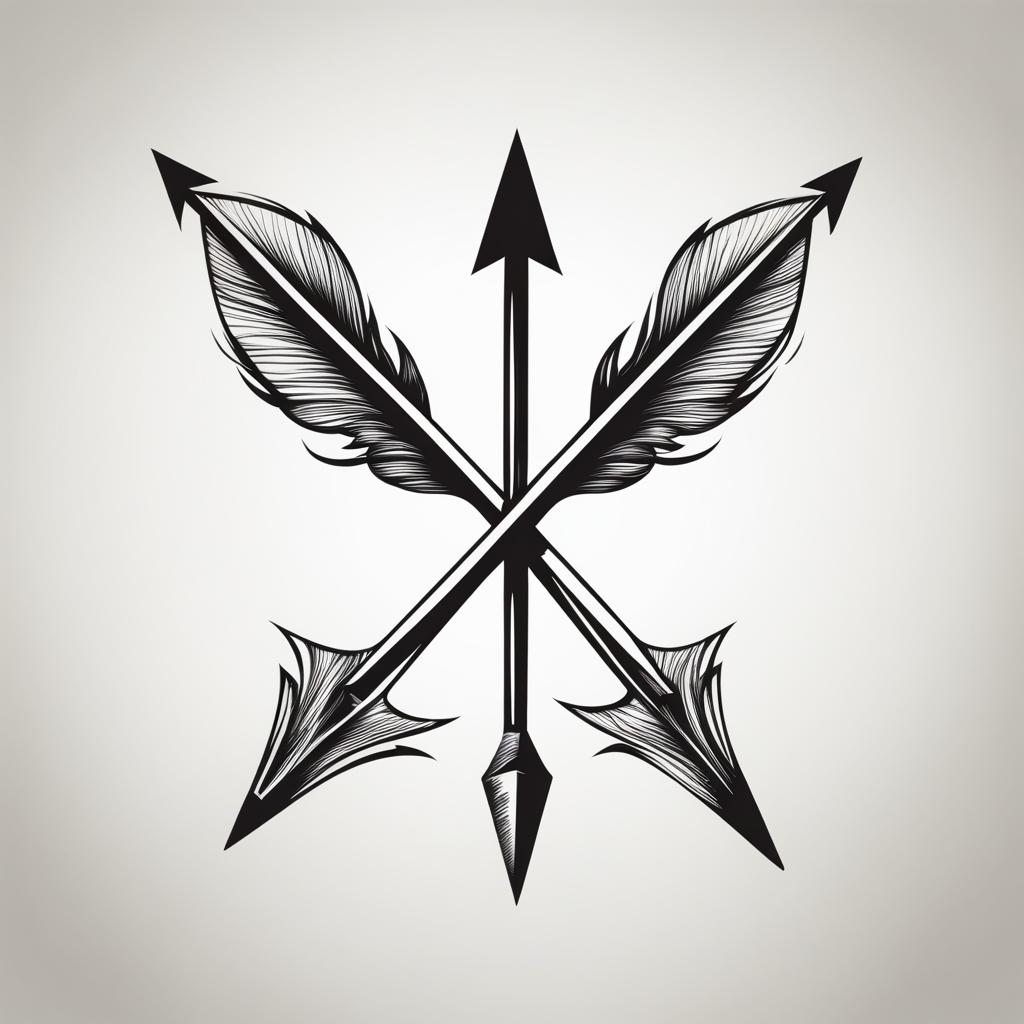 arrow tattoo design, symbolizing direction, focus, and determination. 