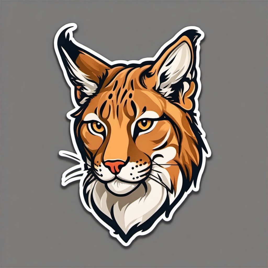 Lynx cartoon - feline with tufted ears  cartoon sticker style