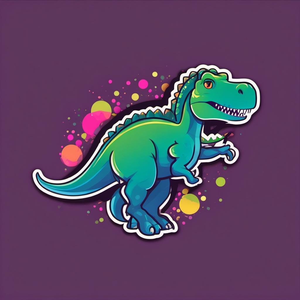 Disco Dinosaur sticker- Prehistoric Dance Party, , sticker vector art, minimalist design