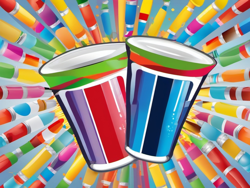 Bingo clipart - bingo cup filled with markers  vector clipart