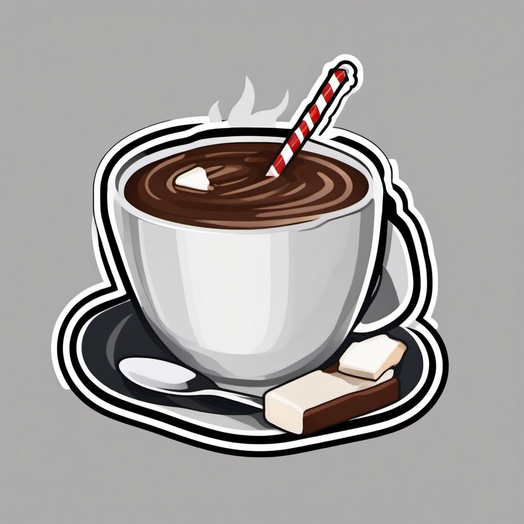 Winter hot cocoa sticker- Warm and comforting, , sticker vector art, minimalist design