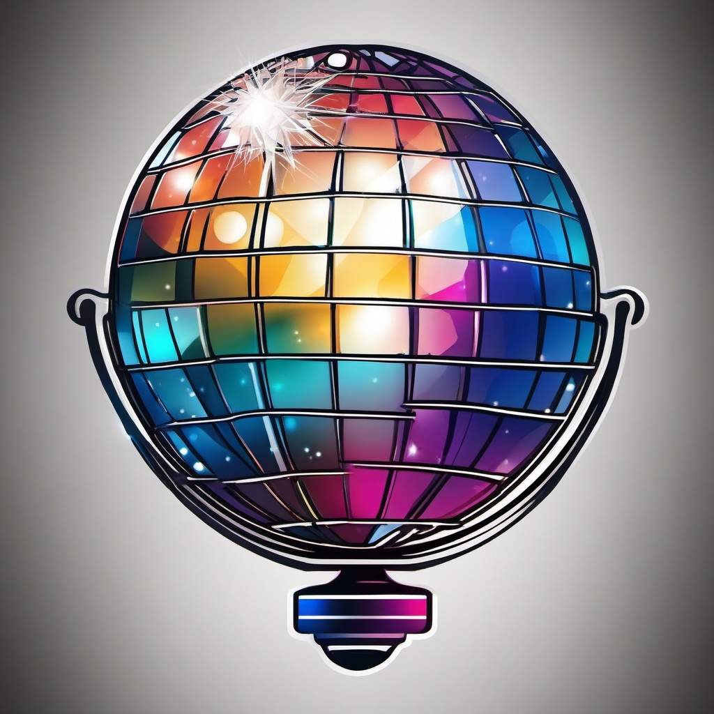 Disco Ball Globe Tattoo - An unconventional and creative tattoo merging a disco ball with a globe.  simple color tattoo design,white background