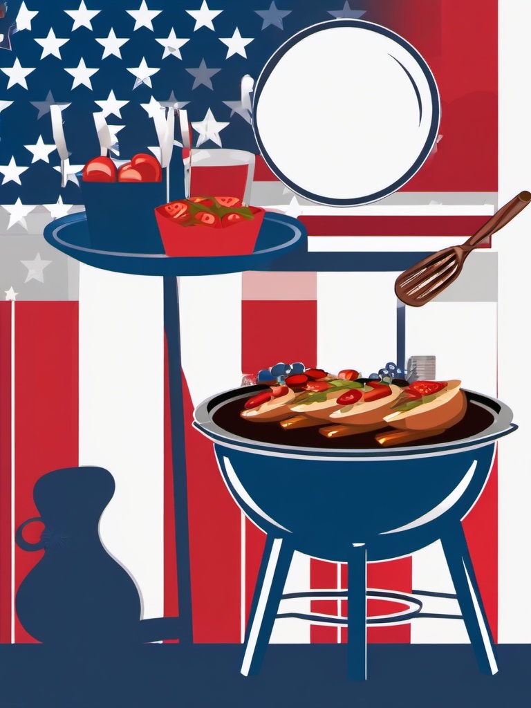 July clipart - July 4th barbecue  clipart