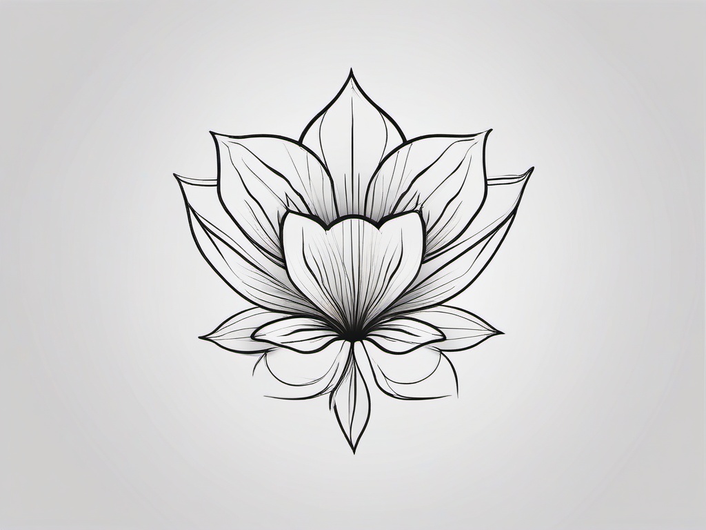 Black and White Flower Tattoo - Tattoo featuring a flower design in black and white.  simple color tattoo,minimalist,white background