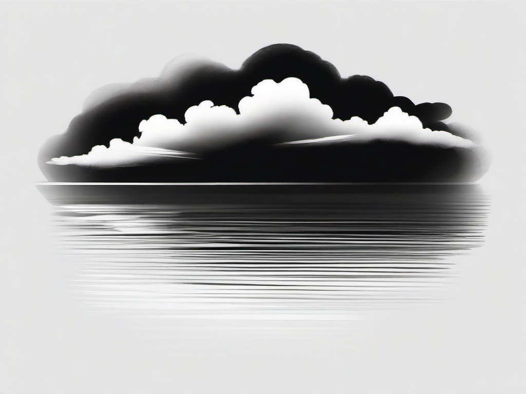 drawing of clouds reflecting light  minimal rough sketch scribbles,doodles,black and white