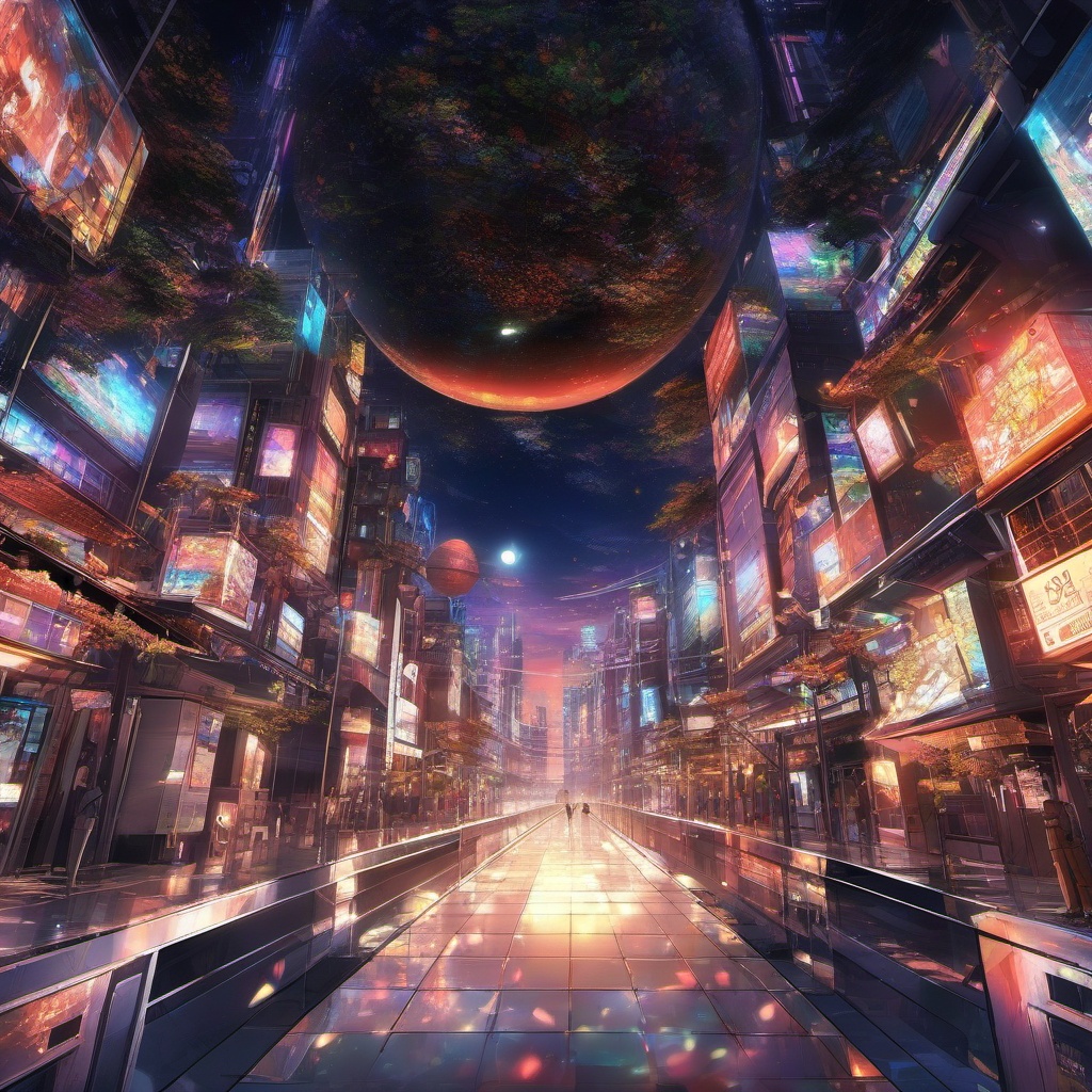 Digital realm filled with virtual systems. anime, wallpaper, background, anime key visual, japanese manga