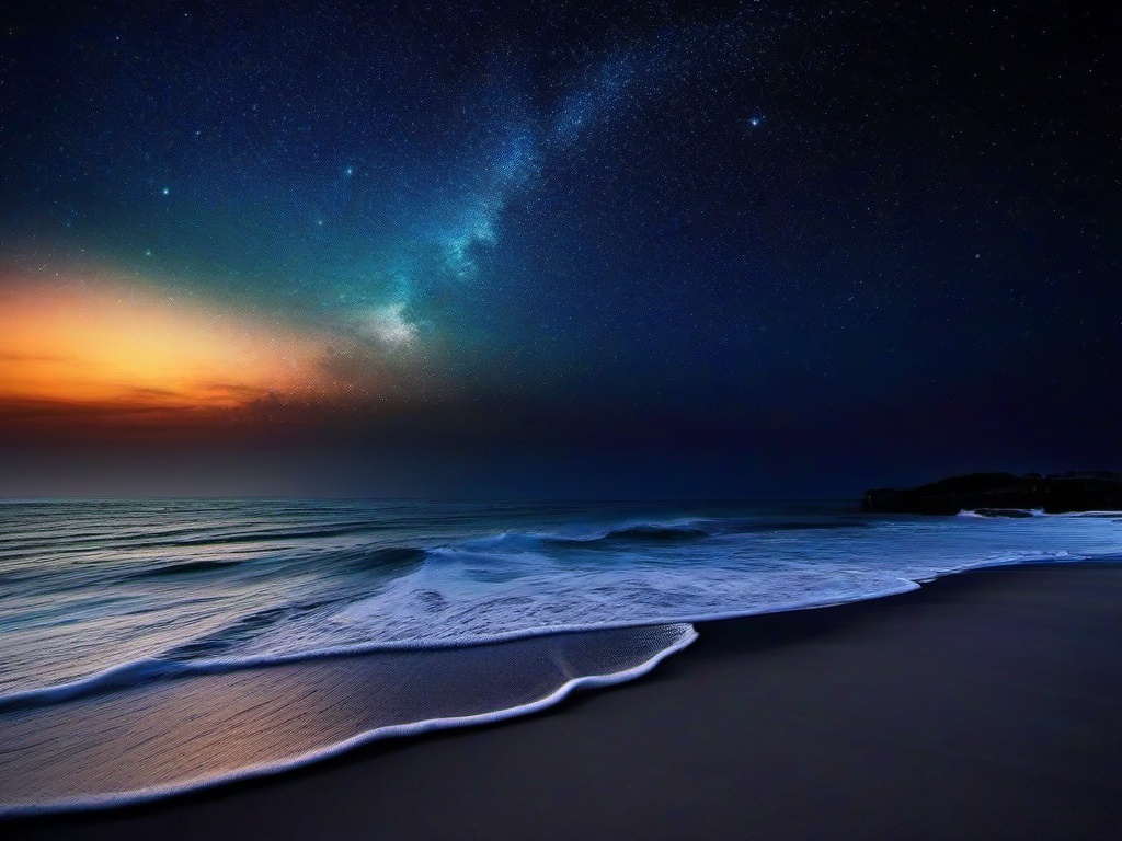 Night Sky Ocean Wallpaper  ,desktop background wallpaper