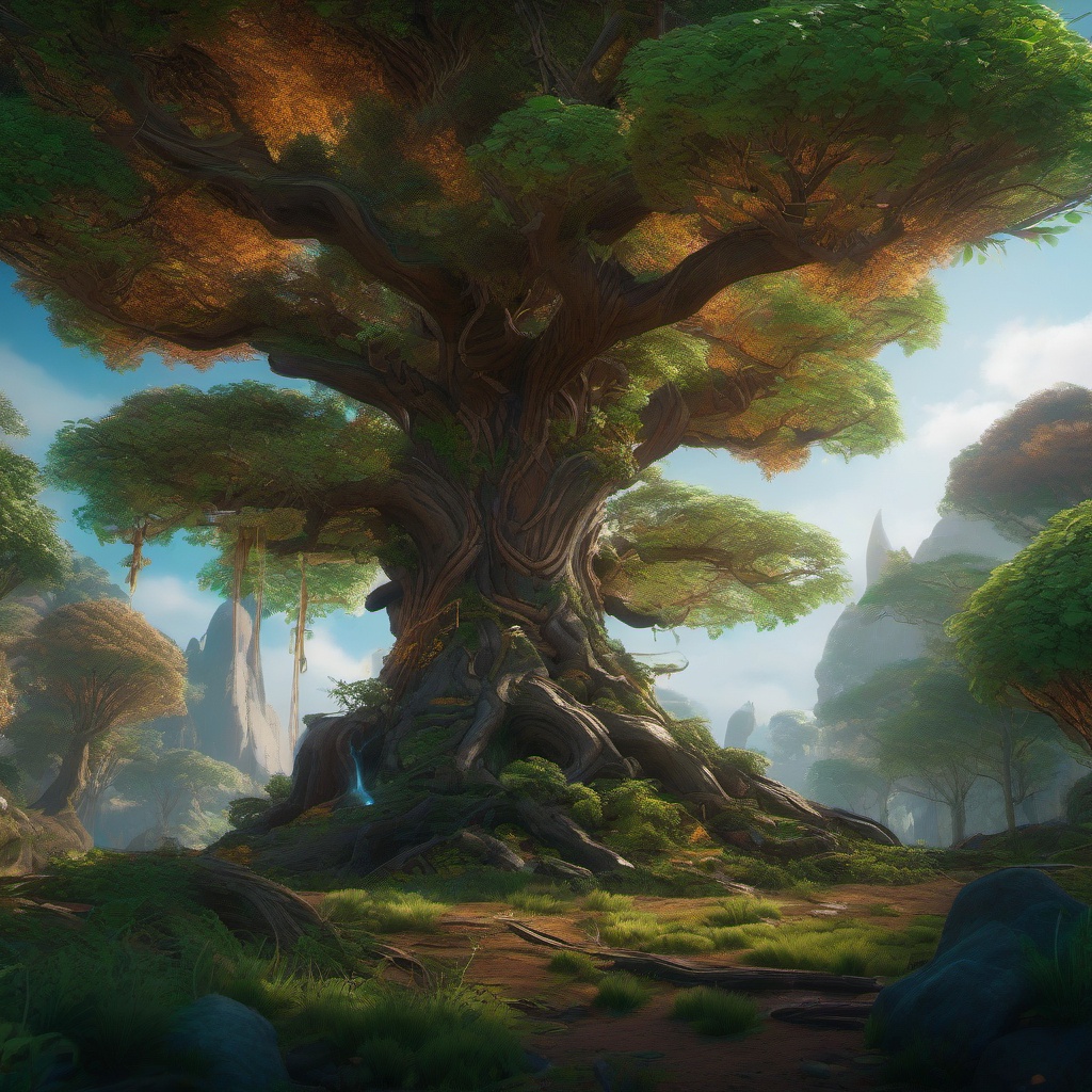 Treant Sapling Tending to Nature with a Druid detailed matte painting, deep color, fantastical, intricate detail, splash screen, complementary colors, fantasy concept art, 8k resolution trending on artstation unreal engine 5