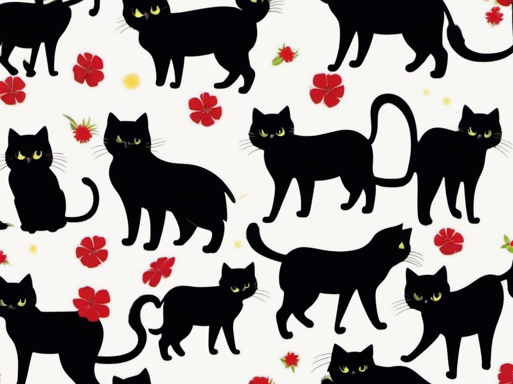 Cute Black Cat Wallpaper - Playful black cats in cute poses  ,background wallpaper