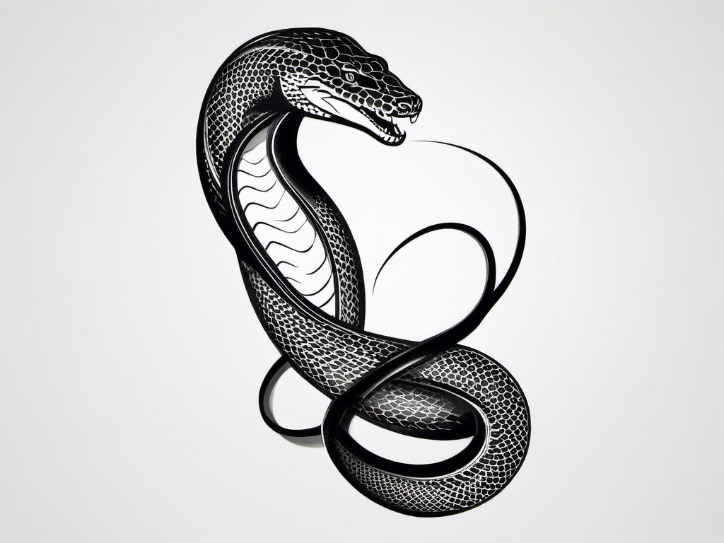 Anaconda Tattoo - Tattoo featuring the anaconda snake.  simple vector tattoo,minimalist,white background