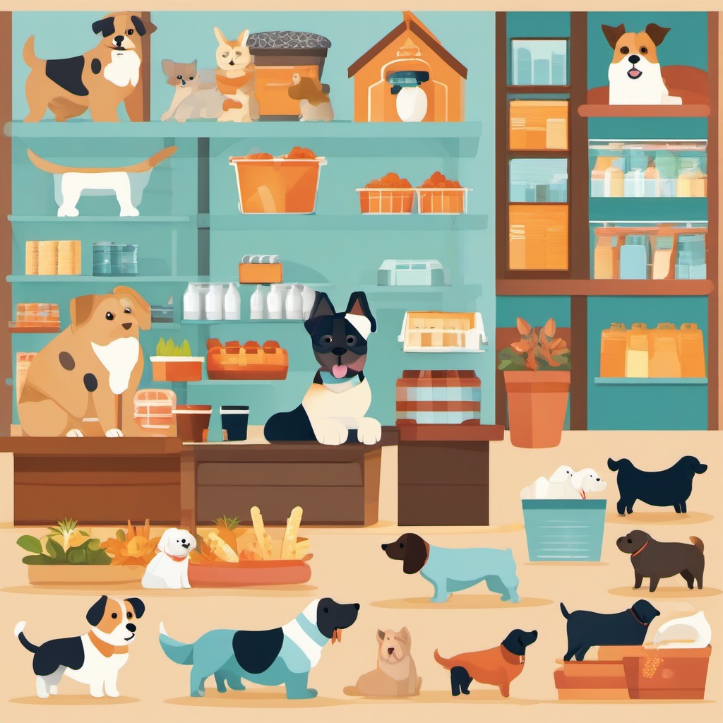 Dog Clipart,Designing a pet store's website  simple, 2d flat