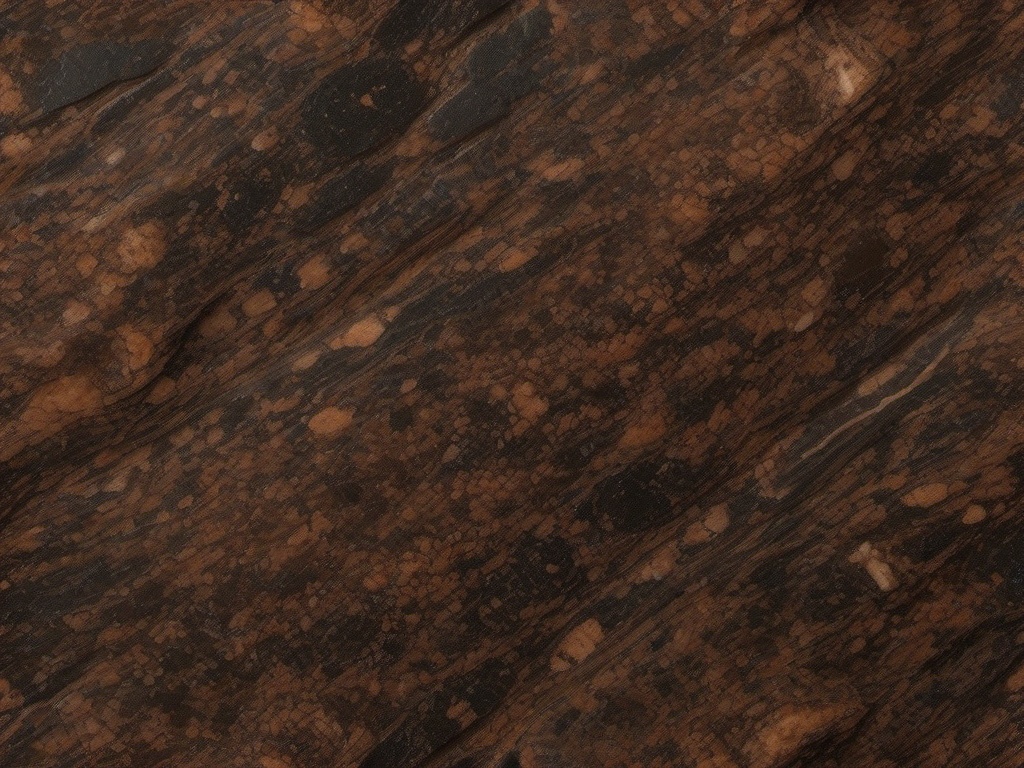 Granite displaying a rich brown background and intricate patterns top view, product photoshoot realistic background, hyper detail, high resolution