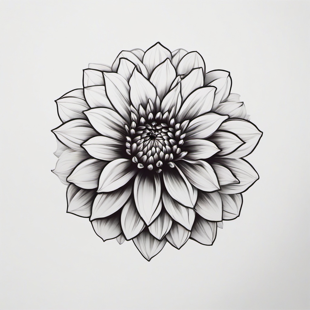 Dahlia Piercings - Reference to Dahlia flowers and possibly piercings, but unclear in context.  simple color tattoo,minimalist,white background