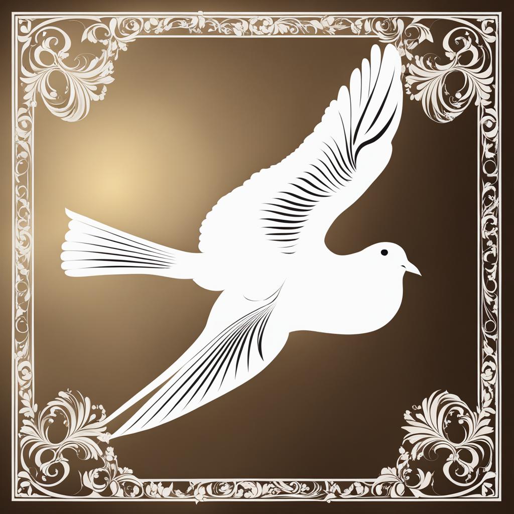 dove clipart - a peaceful dove in flight, a symbol of hope 