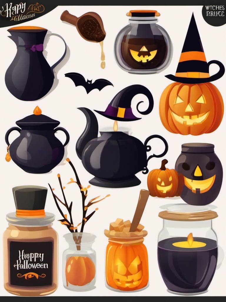 Happy Halloween clipart - witches brewing potions  clipart