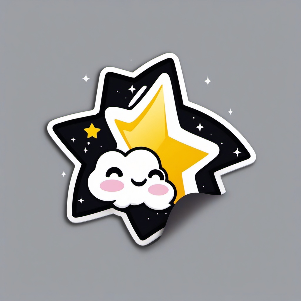 Shooting Star Emoji Sticker - Wishes in motion, , sticker vector art, minimalist design