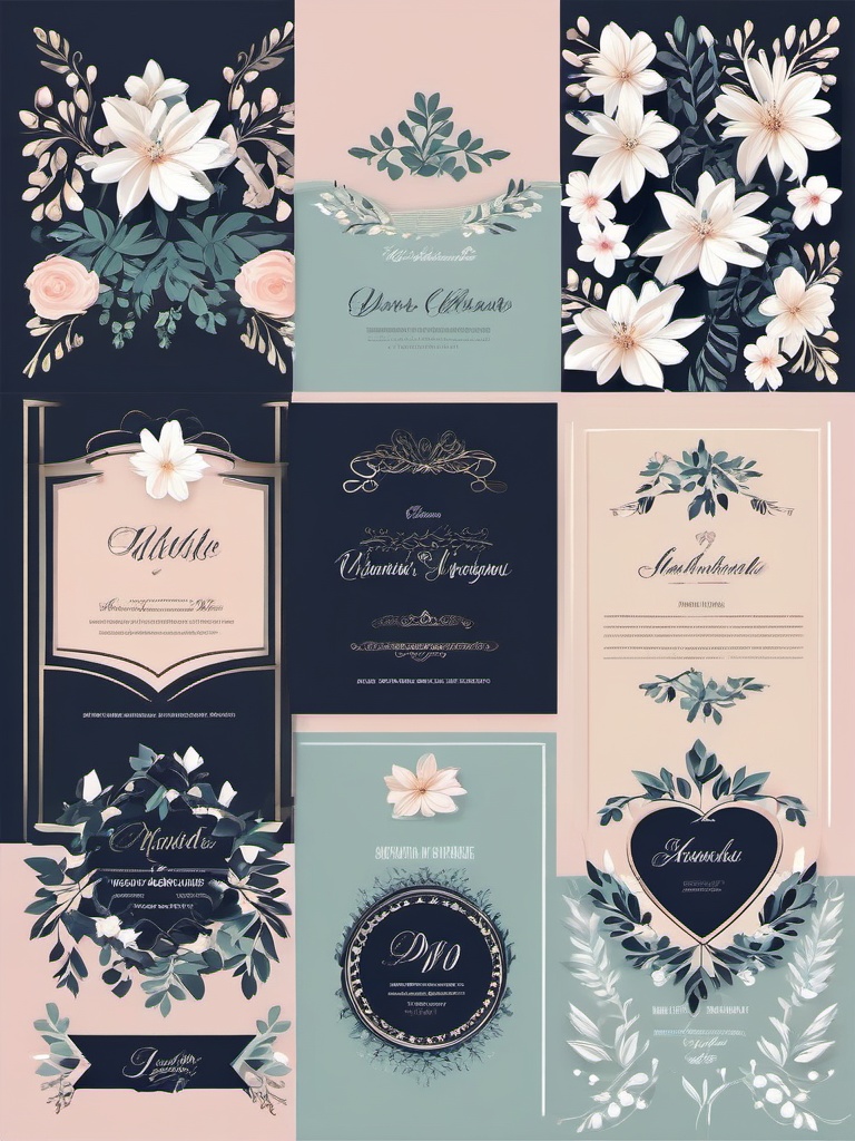 Wedding Program clipart - Decorative wedding program, ,vector color clipart,minimal