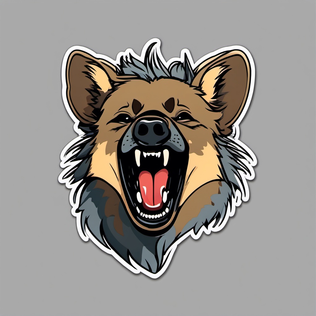 Laughing Hyena sticker- Hysterical Hyena Laughter, , sticker vector art, minimalist design