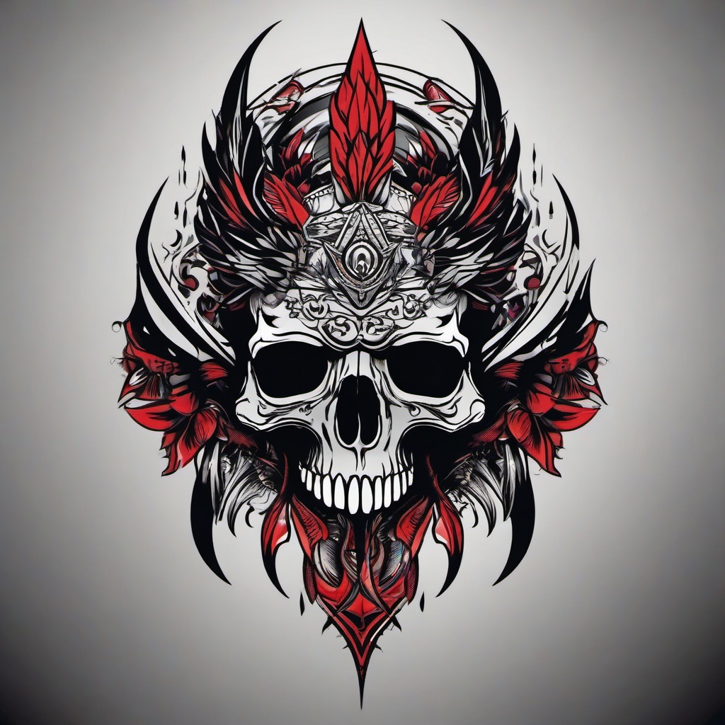 crow skull tattoo designs  simple vector color tattoo