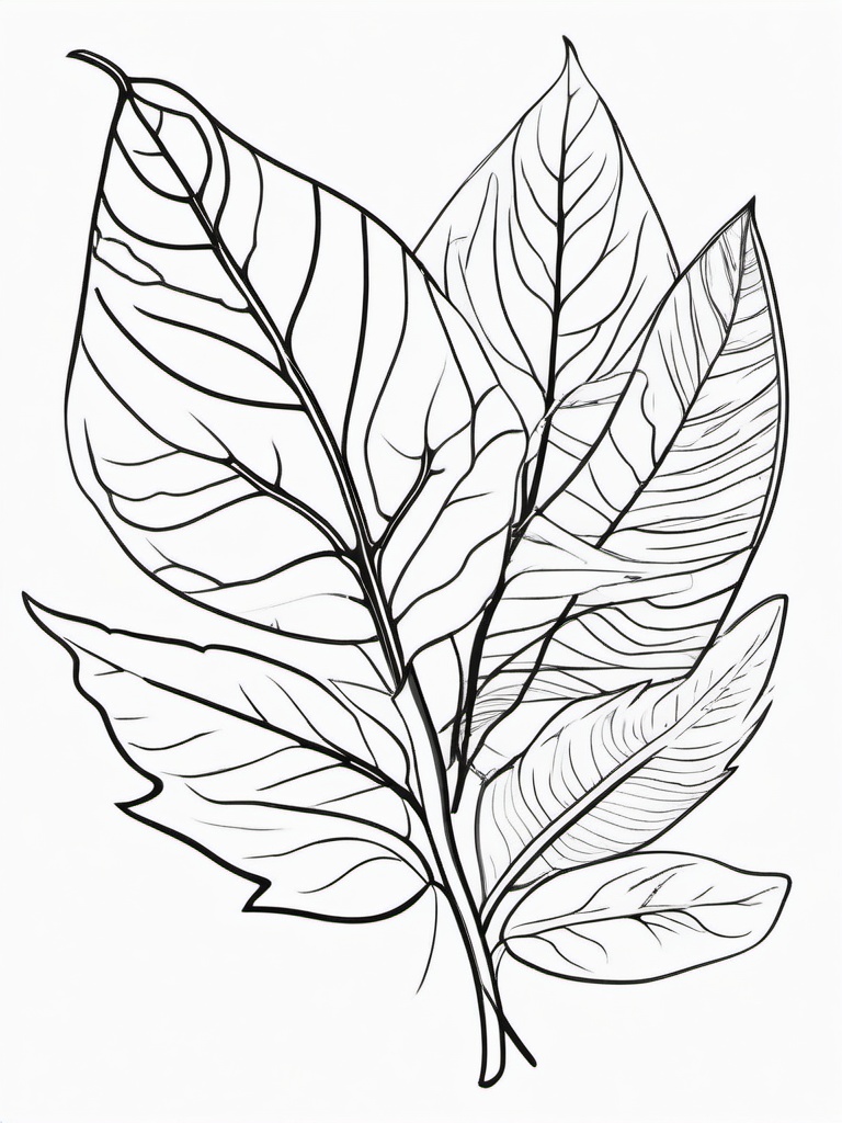 Fall Leaves Coloring Pages - Colorful Leaves of Autumn Season  minimal black outline printable sheet, coloring page