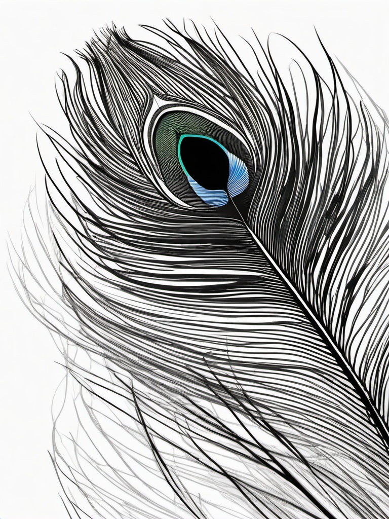 sketch of peacock feather  minimal rough sketch scribbles,doodles,black and white