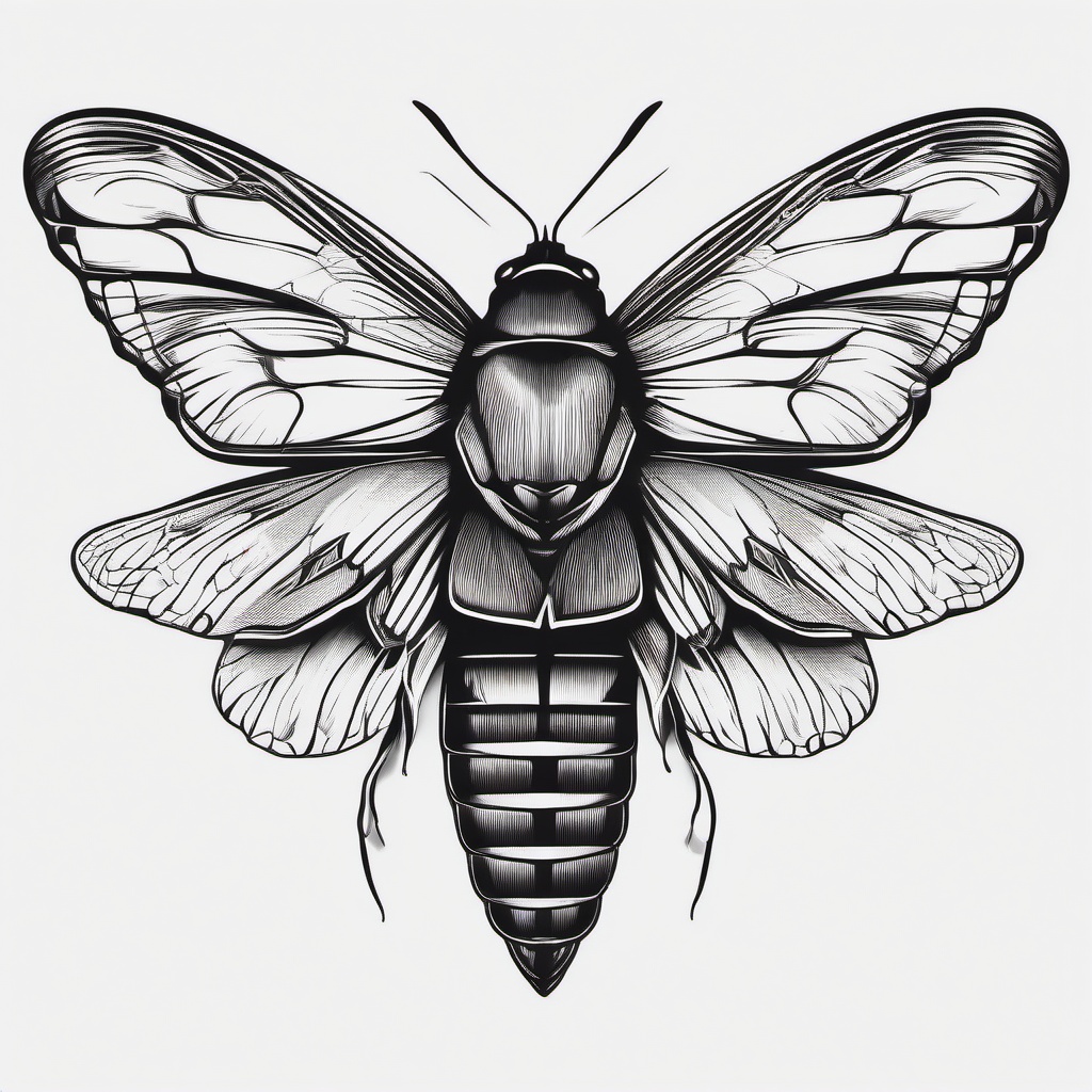 Death's Head Hawkmoth Tattoo - Tattoo featuring a death's head hawkmoth.  simple vector tattoo,minimalist,white background