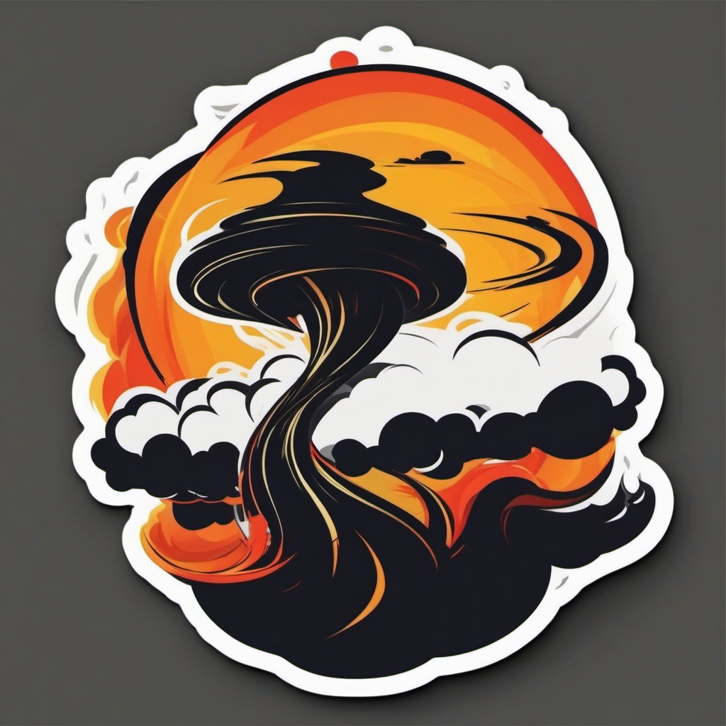 Tornado sticker- Twisting and fierce, , sticker vector art, minimalist design