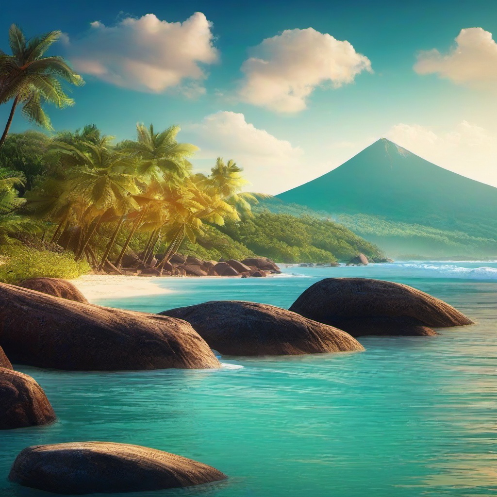 Beach background - beach mountain background  