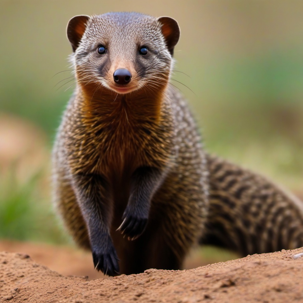 Banded Mongoose cartoon - social animal that hunts in packs  