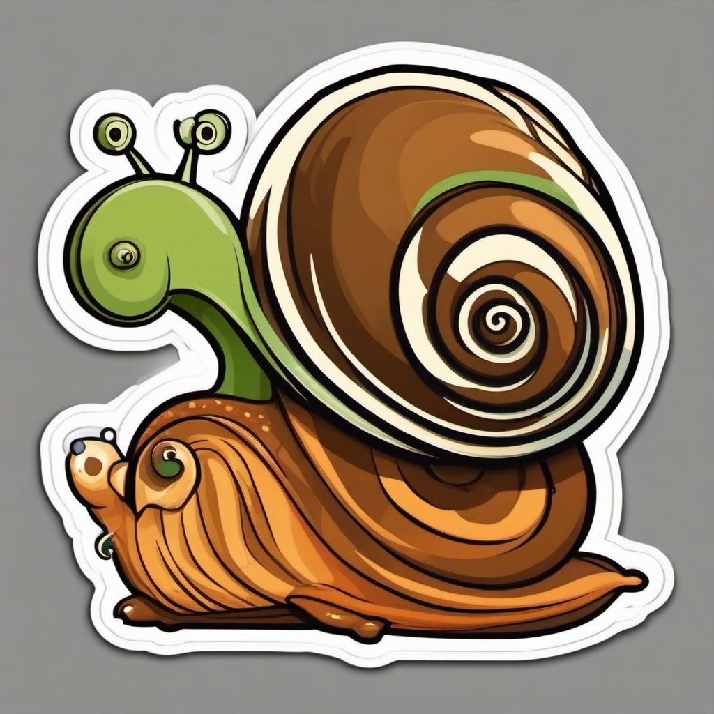 Snail cartoon - slow creature with a shell  cartoon sticker style