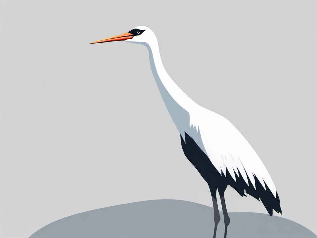 Crane cartoon  minimal, white background