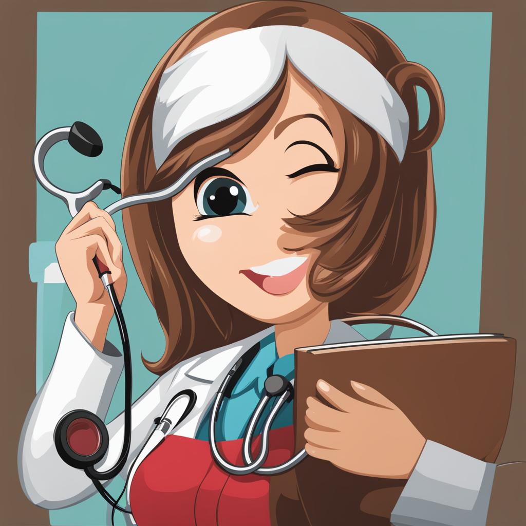 stethoscope clipart - a stethoscope that whispers health secrets to a curious doctor's ear 