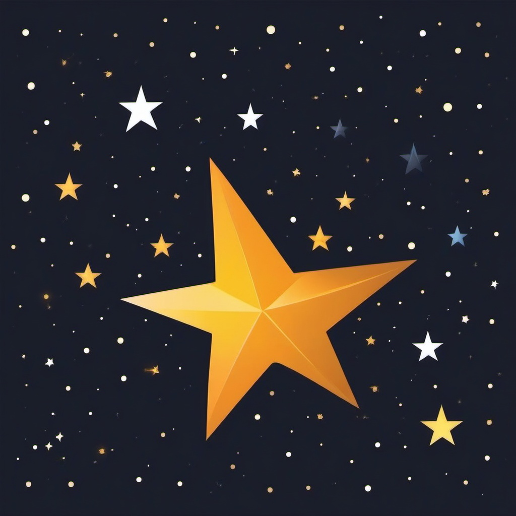 Star Clipart - A twinkling star in the universe.  color clipart, minimalist, vector art, 