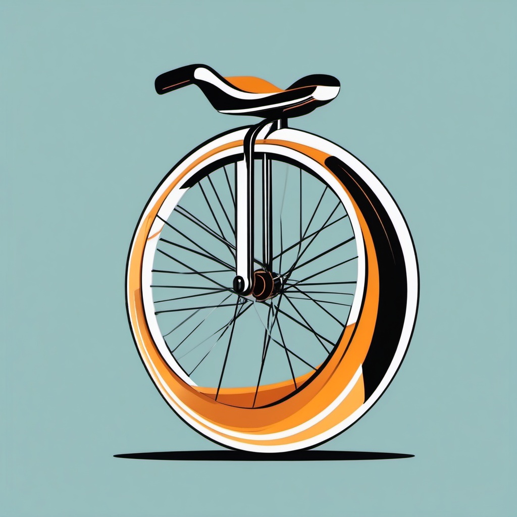 Unicycle Clipart - A unicycle for the skilled rider.  transport, color vector clipart, minimal style