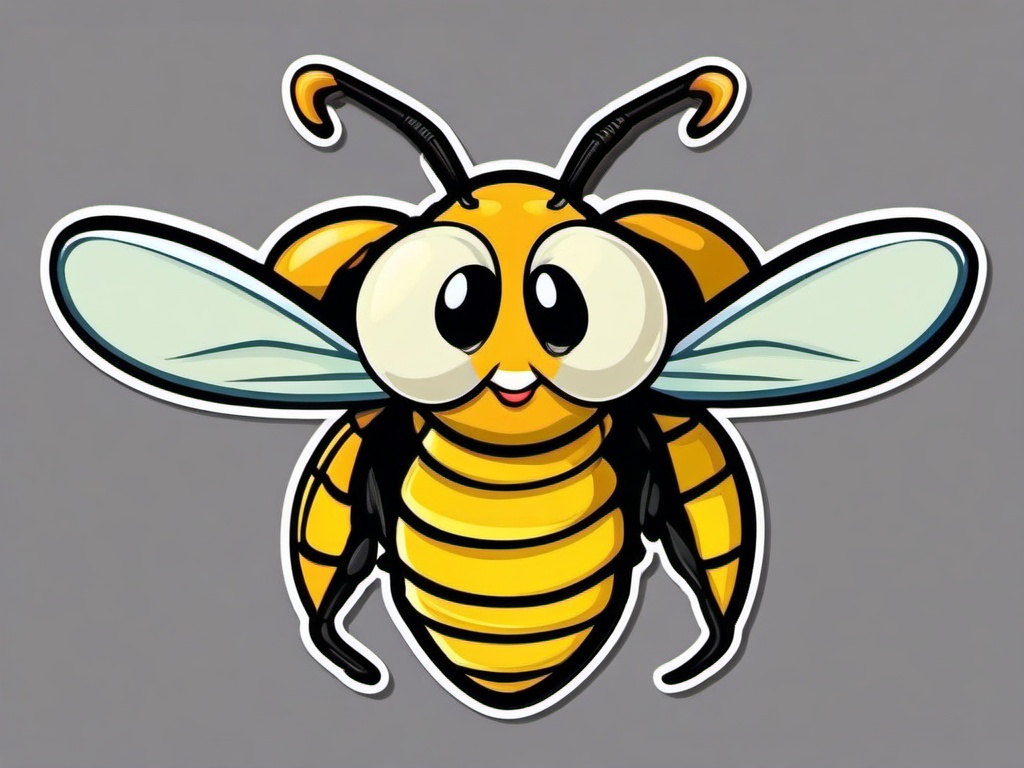 Hornet cartoon - buzzing insect with a sting  cartoon sticker style