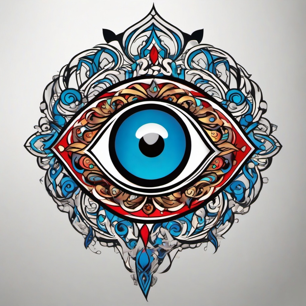 simple evil eye tattoo  simple vector color tattoo