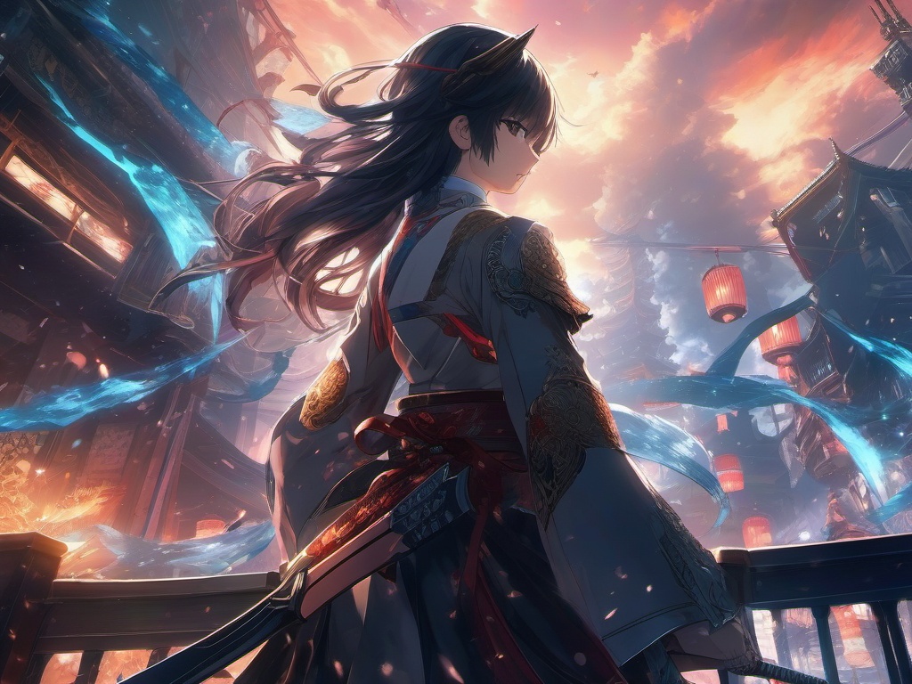 Anime Wallpaper 4K - Epic Anime Battle in Tokyo  wallpaper style, intricate details, patterns, splash art, light colors