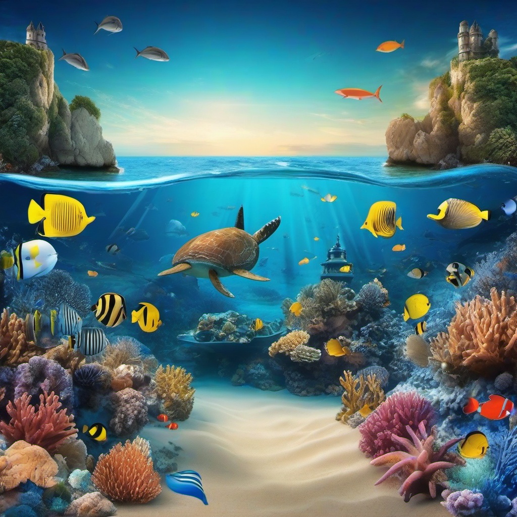 Ocean Background Wallpaper - under the sea photo booth backdrop  