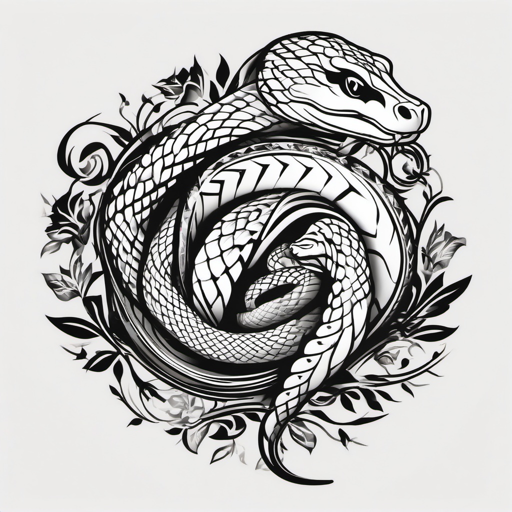 Best Snake Tattoo - Exceptional and top-quality snake tattoo.  simple vector tattoo,minimalist,white background